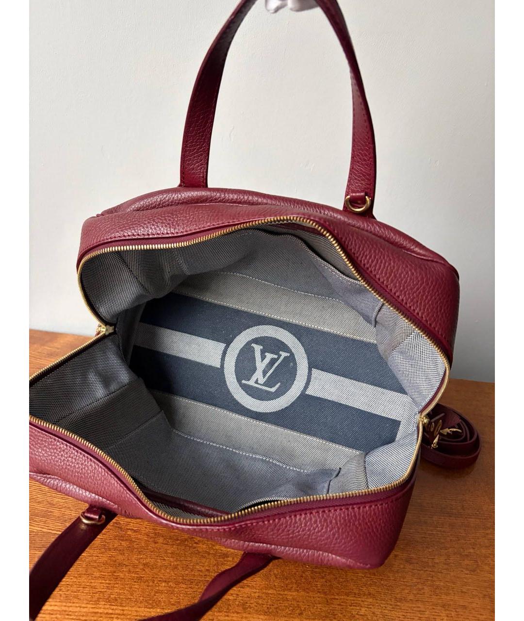 LOUIS VUITTON Бордовая кожаная сумка через плечо, фото 7