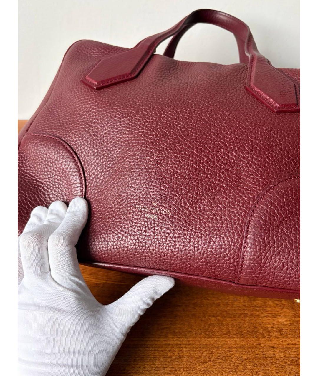 LOUIS VUITTON Бордовая кожаная сумка через плечо, фото 4