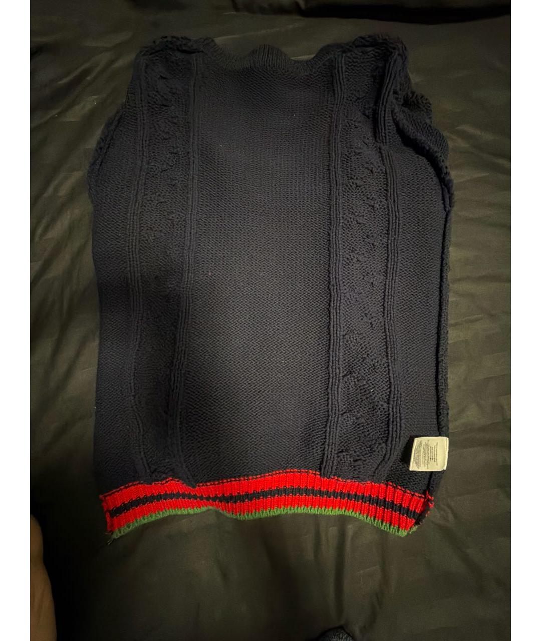 GUCCI Темно-синий шерстяной джемпер / свитер, фото 3