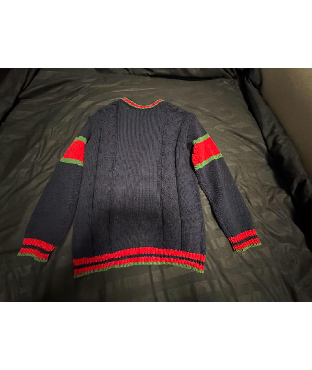 GUCCI Темно-синий шерстяной джемпер / свитер, фото 2