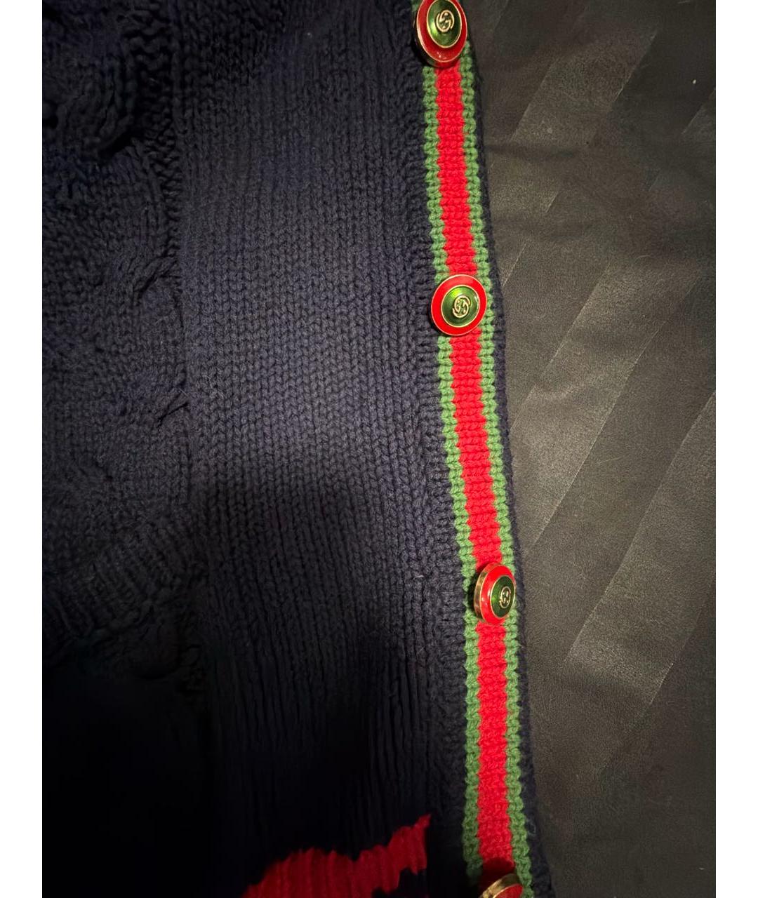 GUCCI Темно-синий шерстяной джемпер / свитер, фото 6