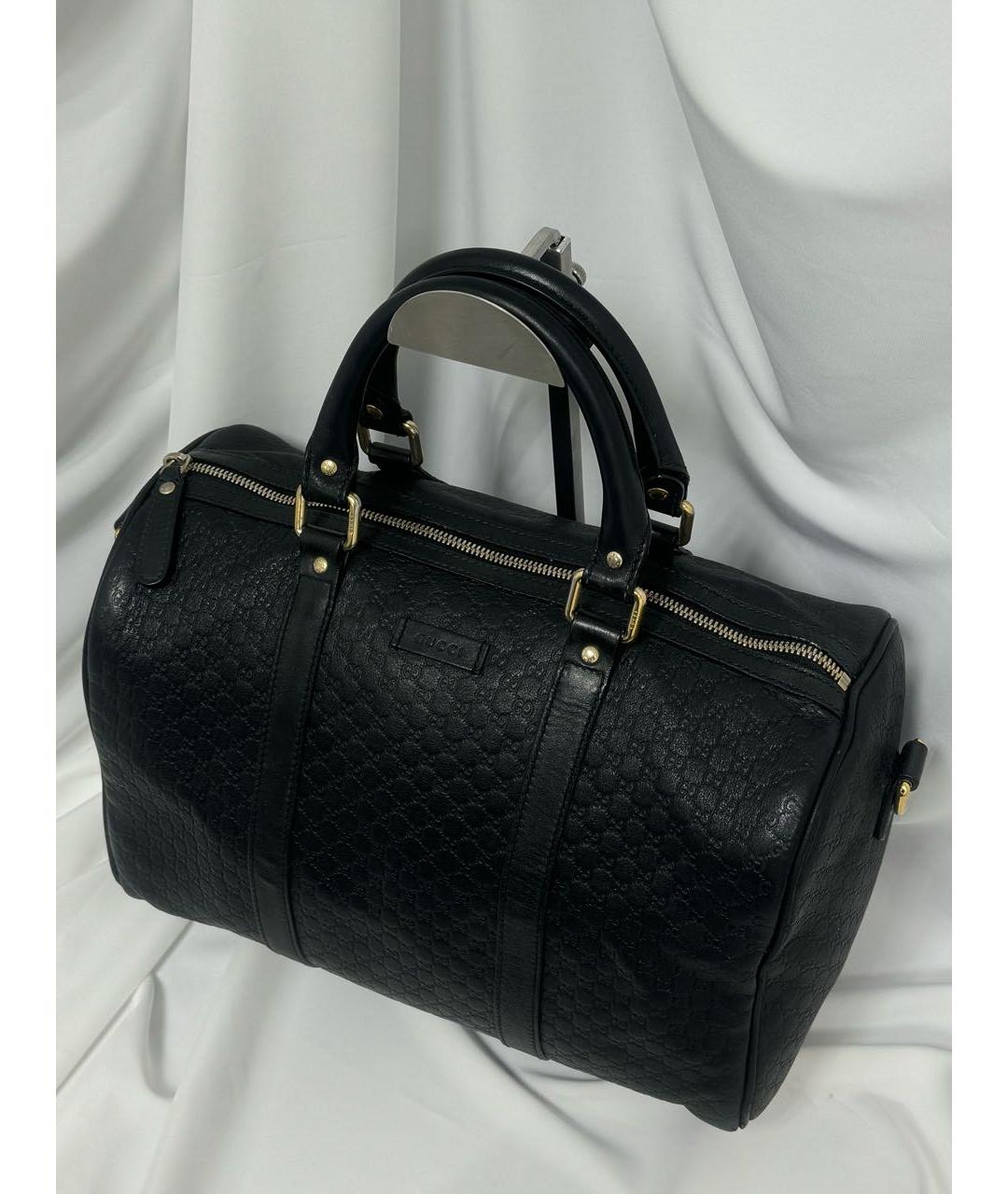 GUCCI Черная кожаная сумка с короткими ручками, фото 3