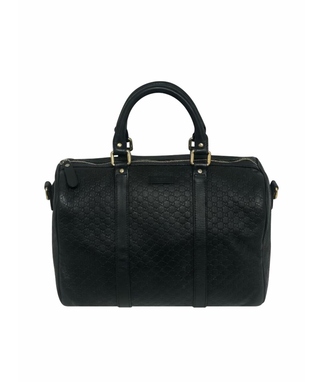 GUCCI Черная кожаная сумка с короткими ручками, фото 1