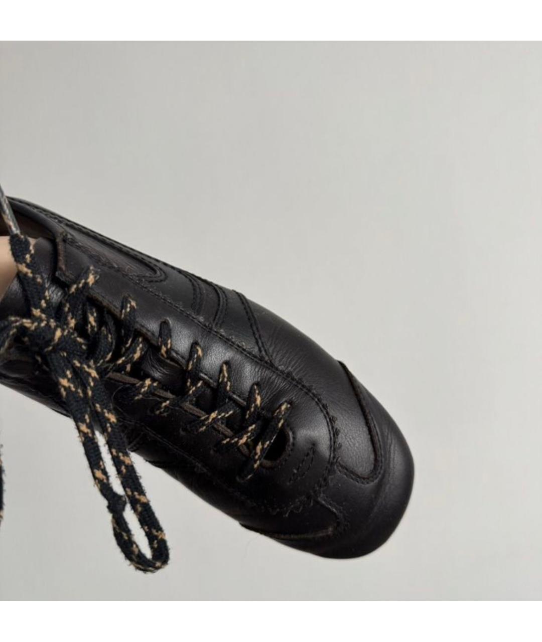 DRIES VAN NOTEN Коричневые кожаные кеды, фото 5