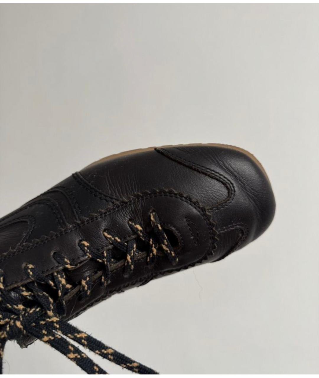 DRIES VAN NOTEN Коричневые кожаные кеды, фото 4