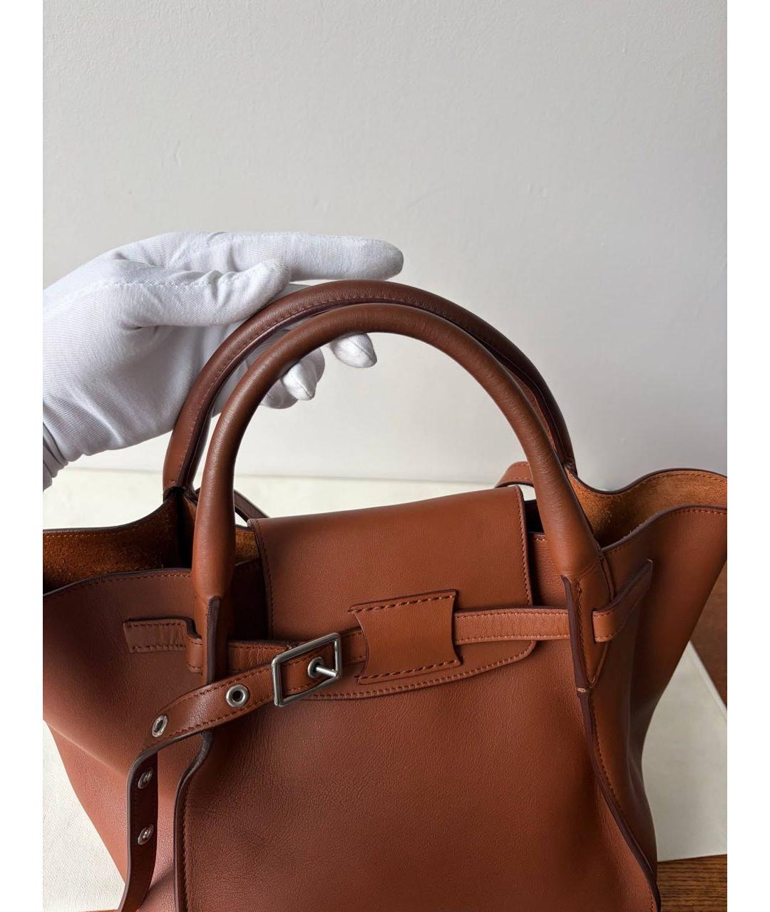 CELINE Коричневая кожаная сумка через плечо, фото 4
