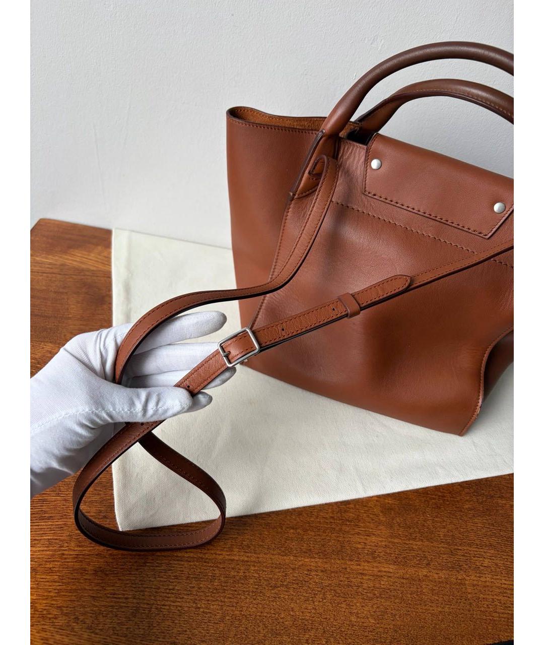CELINE Коричневая кожаная сумка через плечо, фото 7