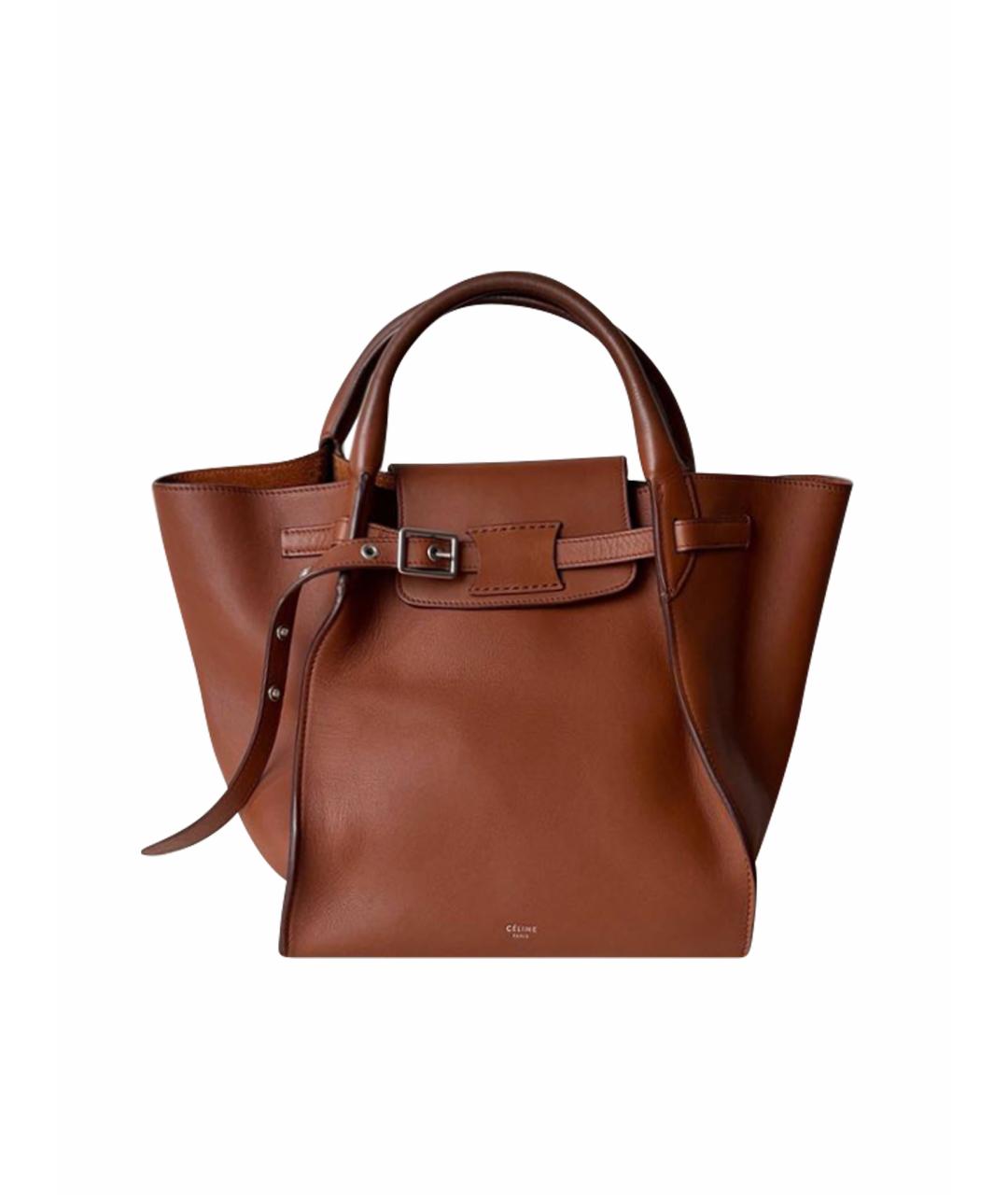 CELINE Коричневая кожаная сумка через плечо, фото 1