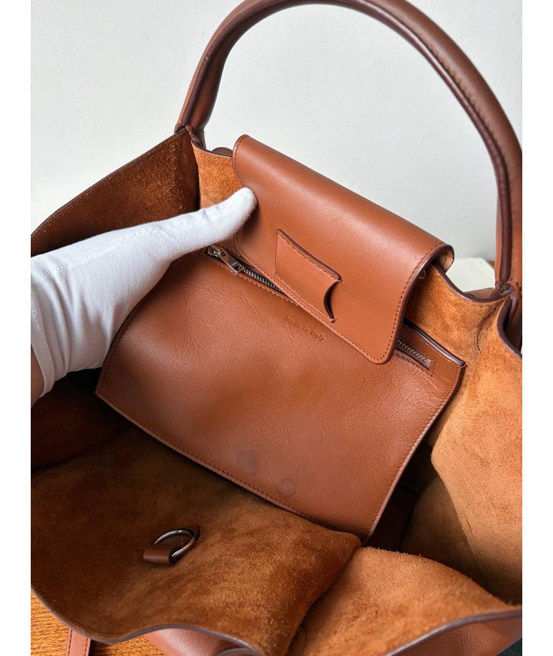 CELINE Коричневая кожаная сумка через плечо, фото 8