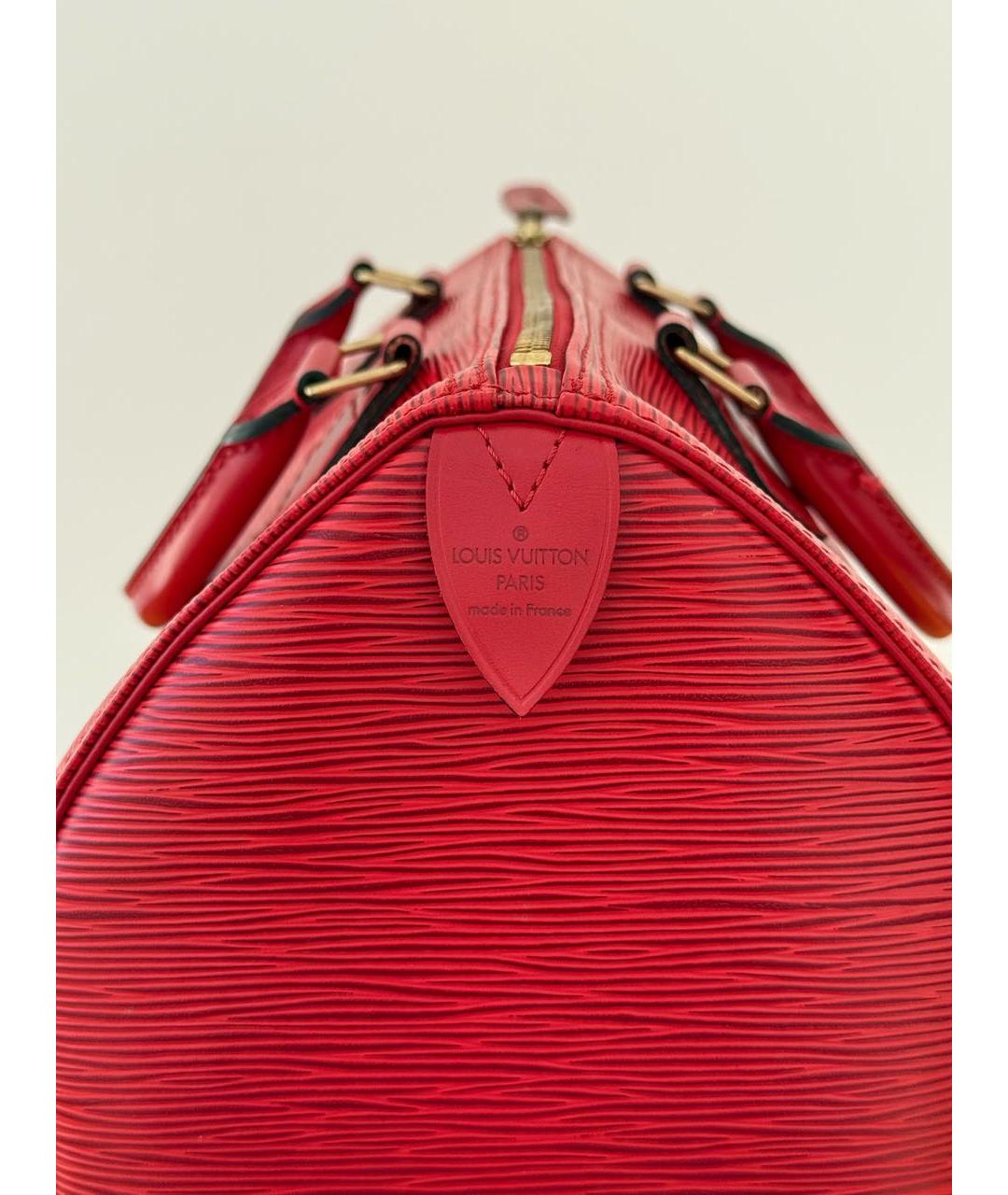 LOUIS VUITTON Красная кожаная сумка с короткими ручками, фото 8