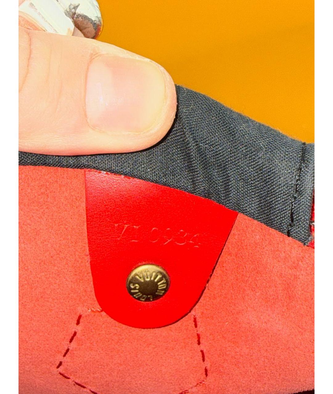 LOUIS VUITTON Красная кожаная сумка с короткими ручками, фото 7