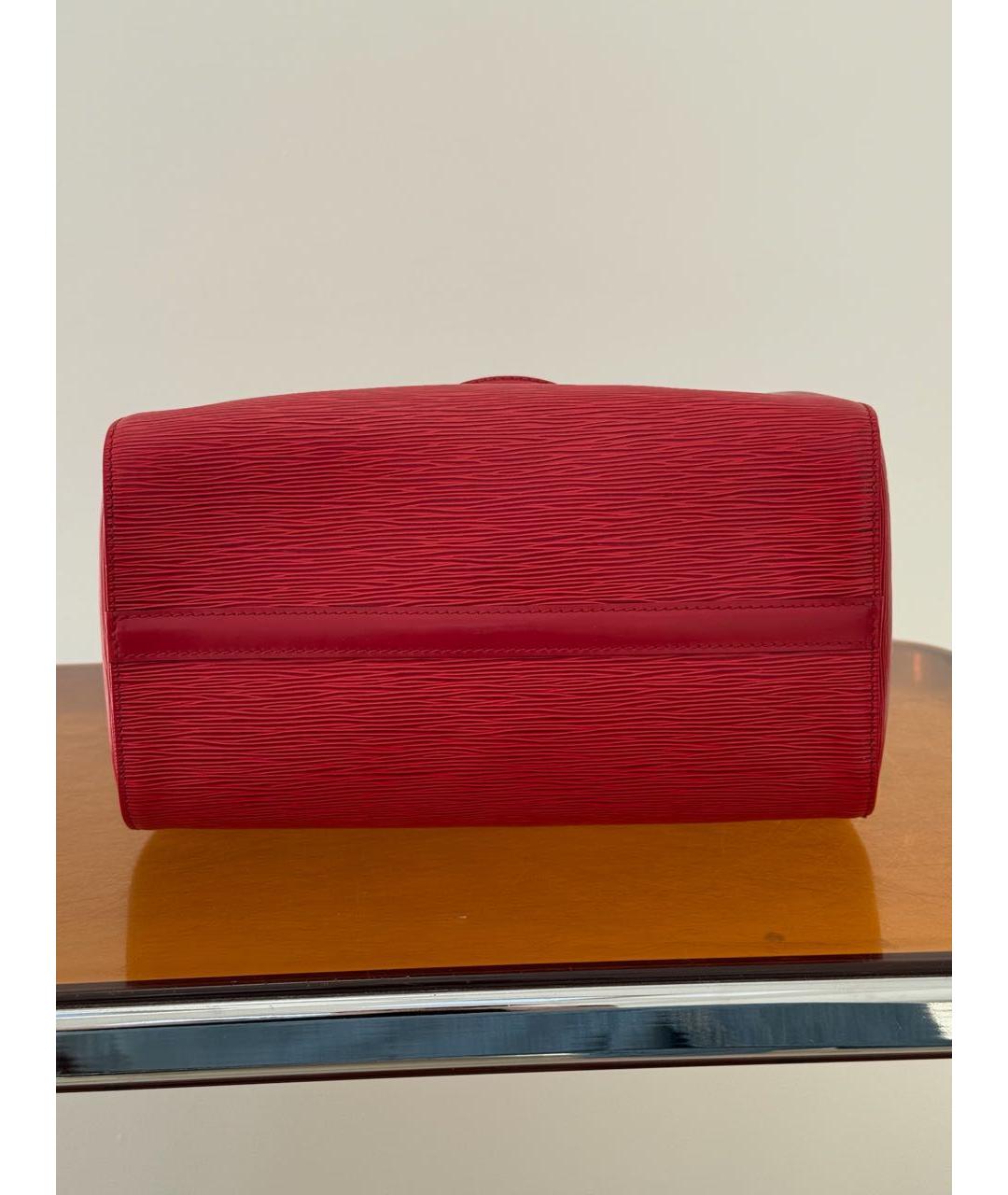 LOUIS VUITTON Красная кожаная сумка с короткими ручками, фото 5