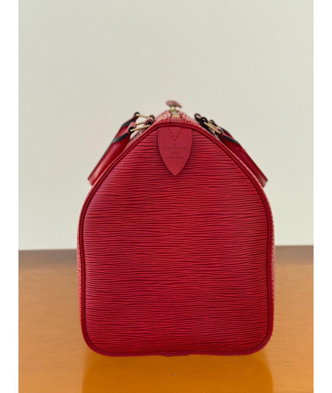 LOUIS VUITTON Красная кожаная сумка с короткими ручками, фото 2