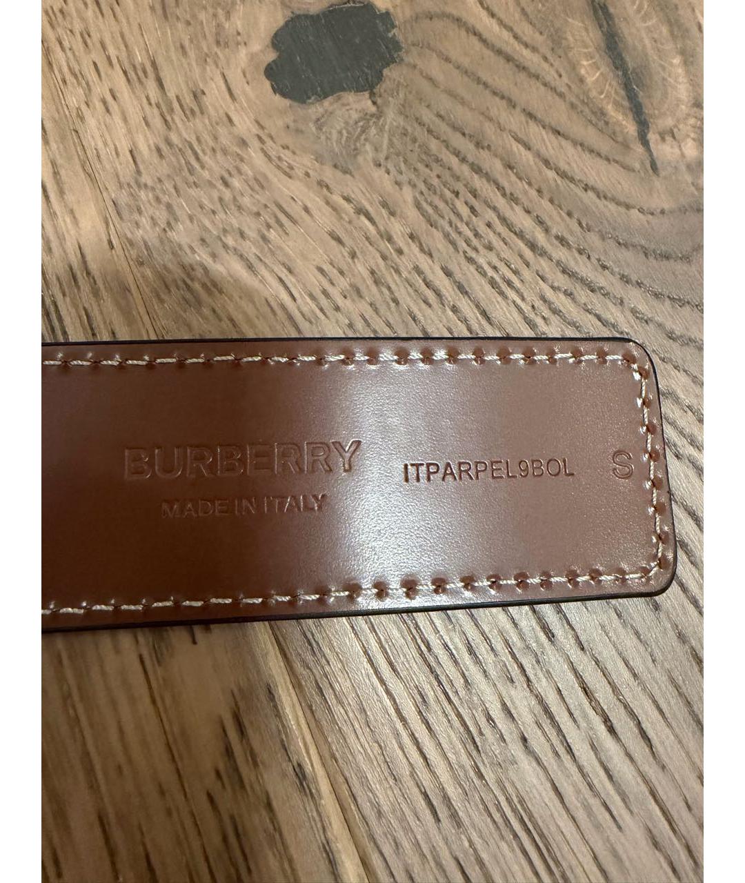 BURBERRY Коричневый кожаный ремень, фото 3