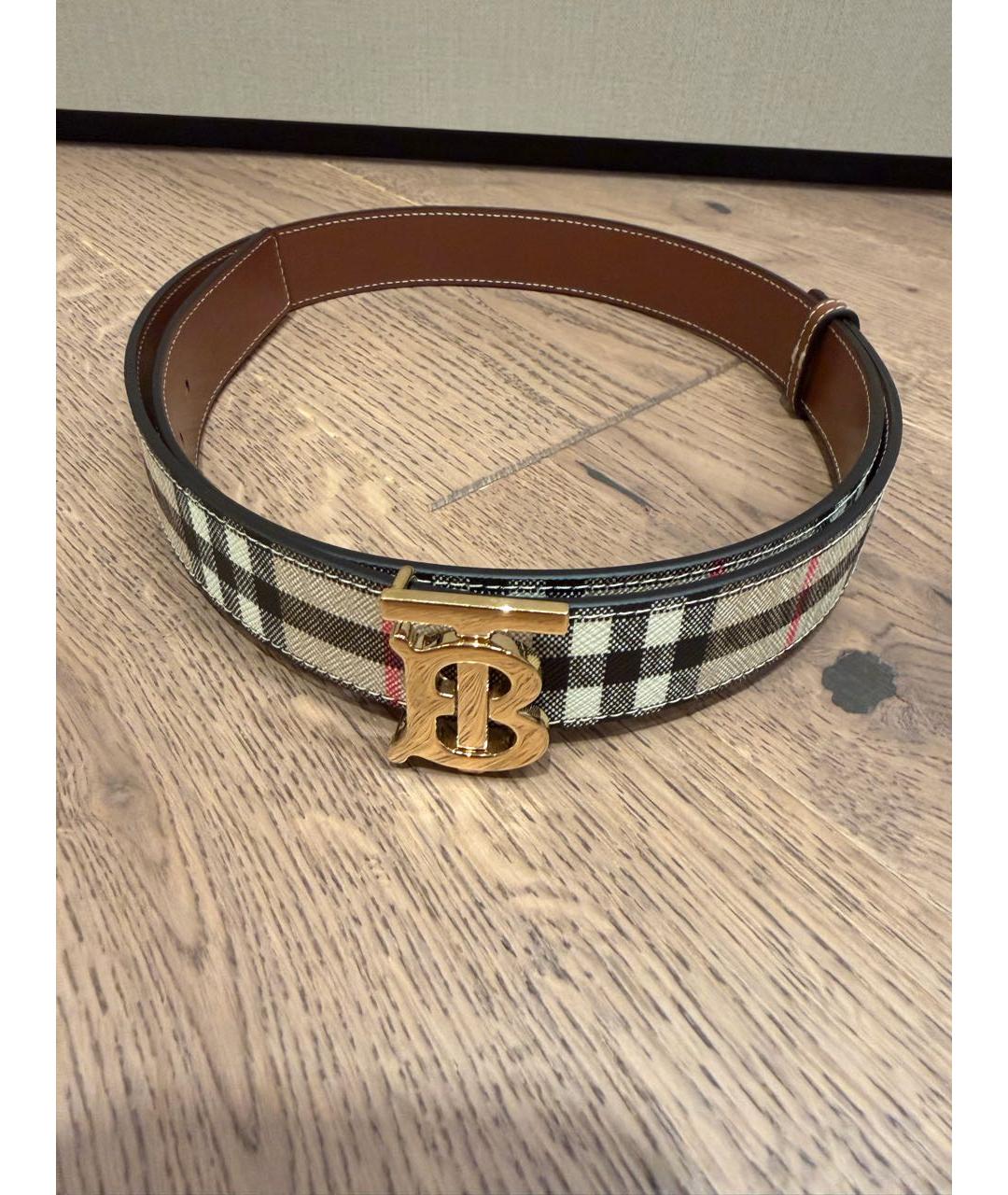 BURBERRY Коричневый кожаный ремень, фото 2