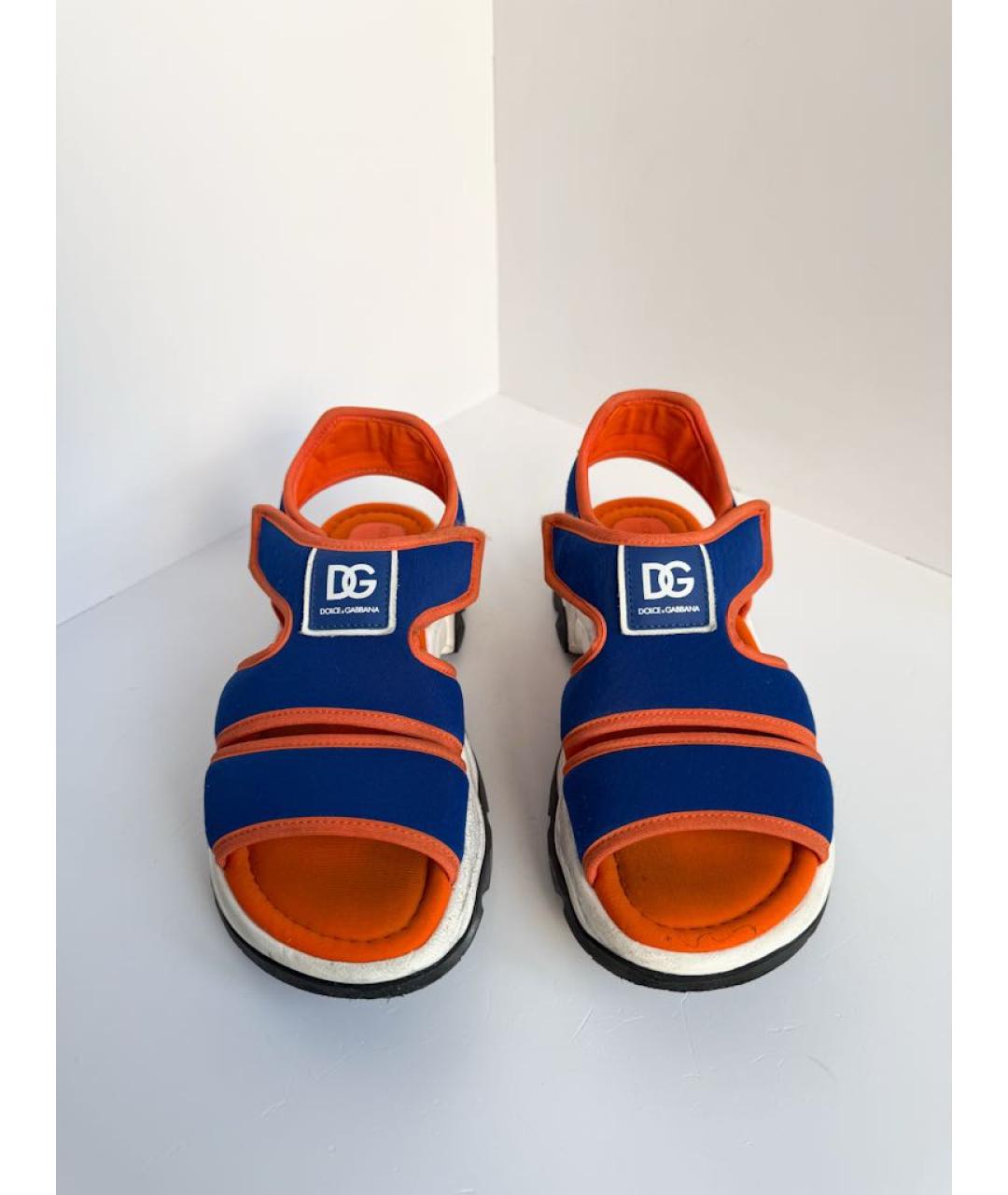 DOLCE & GABBANA KIDS Мульти текстильные сандалии и шлепанцы, фото 2