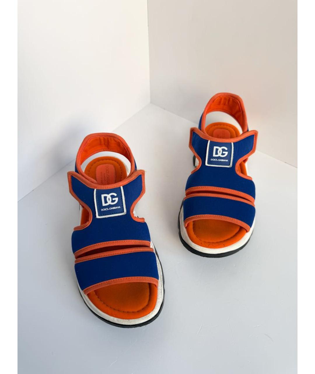 DOLCE & GABBANA KIDS Мульти текстильные сандалии и шлепанцы, фото 3