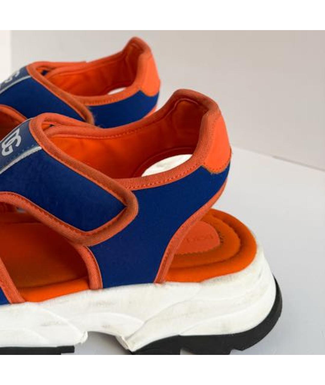 DOLCE & GABBANA KIDS Мульти текстильные сандалии и шлепанцы, фото 4