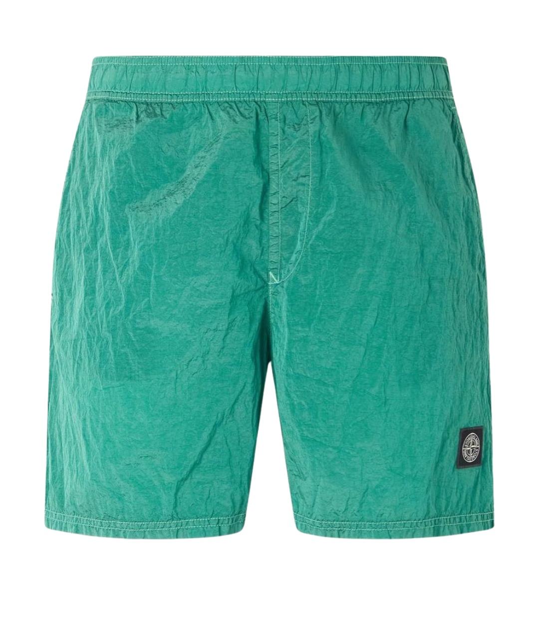 STONE ISLAND Бирюзовые синтетические шорты, фото 1