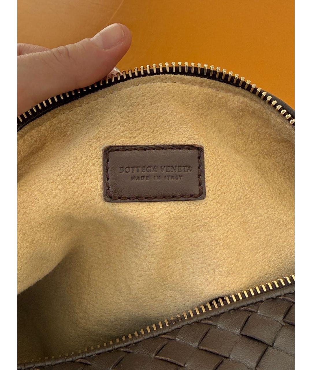 BOTTEGA VENETA Коричневая кожаная сумка с короткими ручками, фото 7