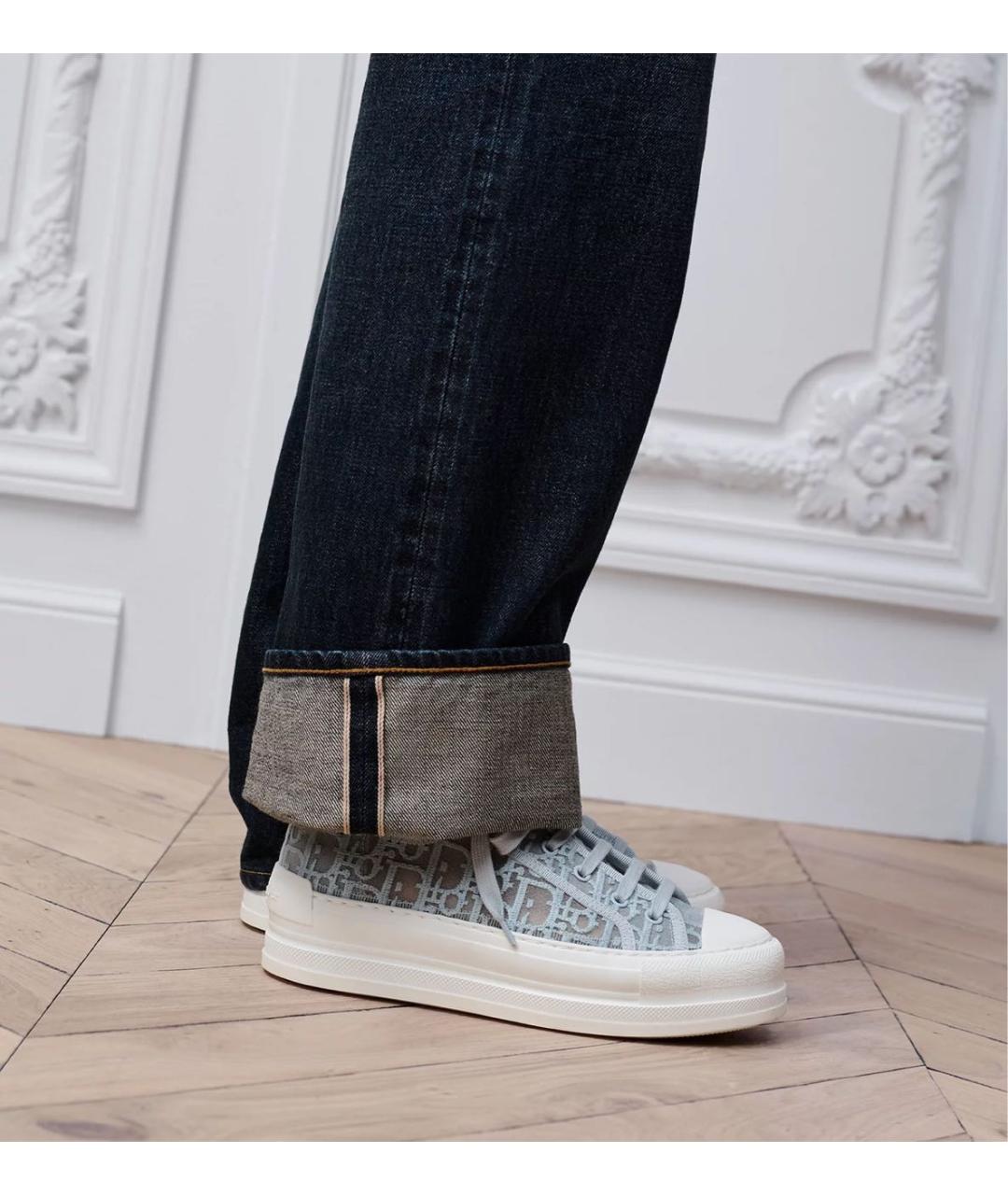 CHRISTIAN DIOR Голубые текстильные кеды, фото 2