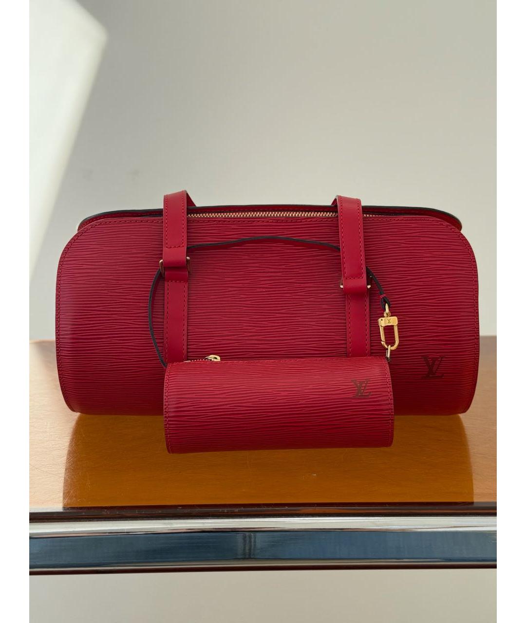 LOUIS VUITTON Красная кожаная сумка через плечо, фото 9