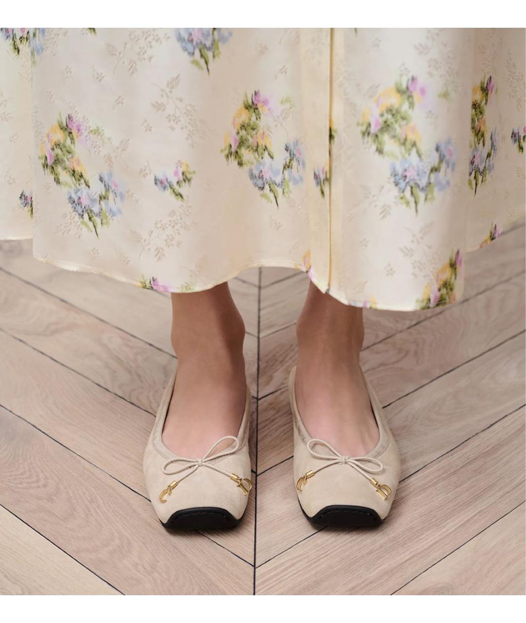 CHRISTIAN DIOR Бежевые балетки, фото 2