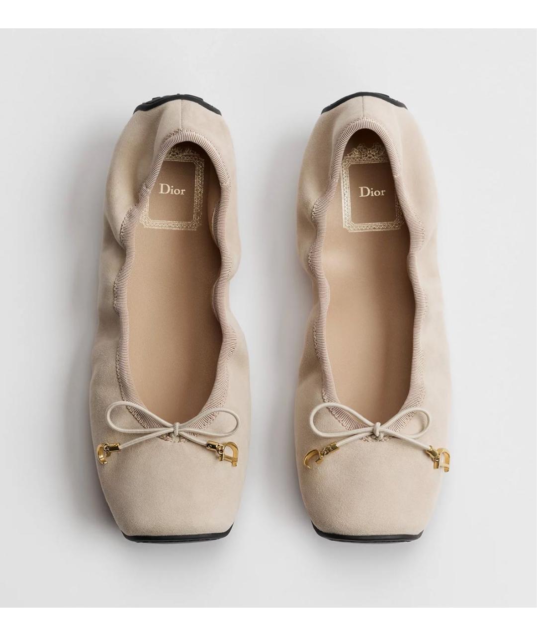 CHRISTIAN DIOR Бежевые балетки, фото 3