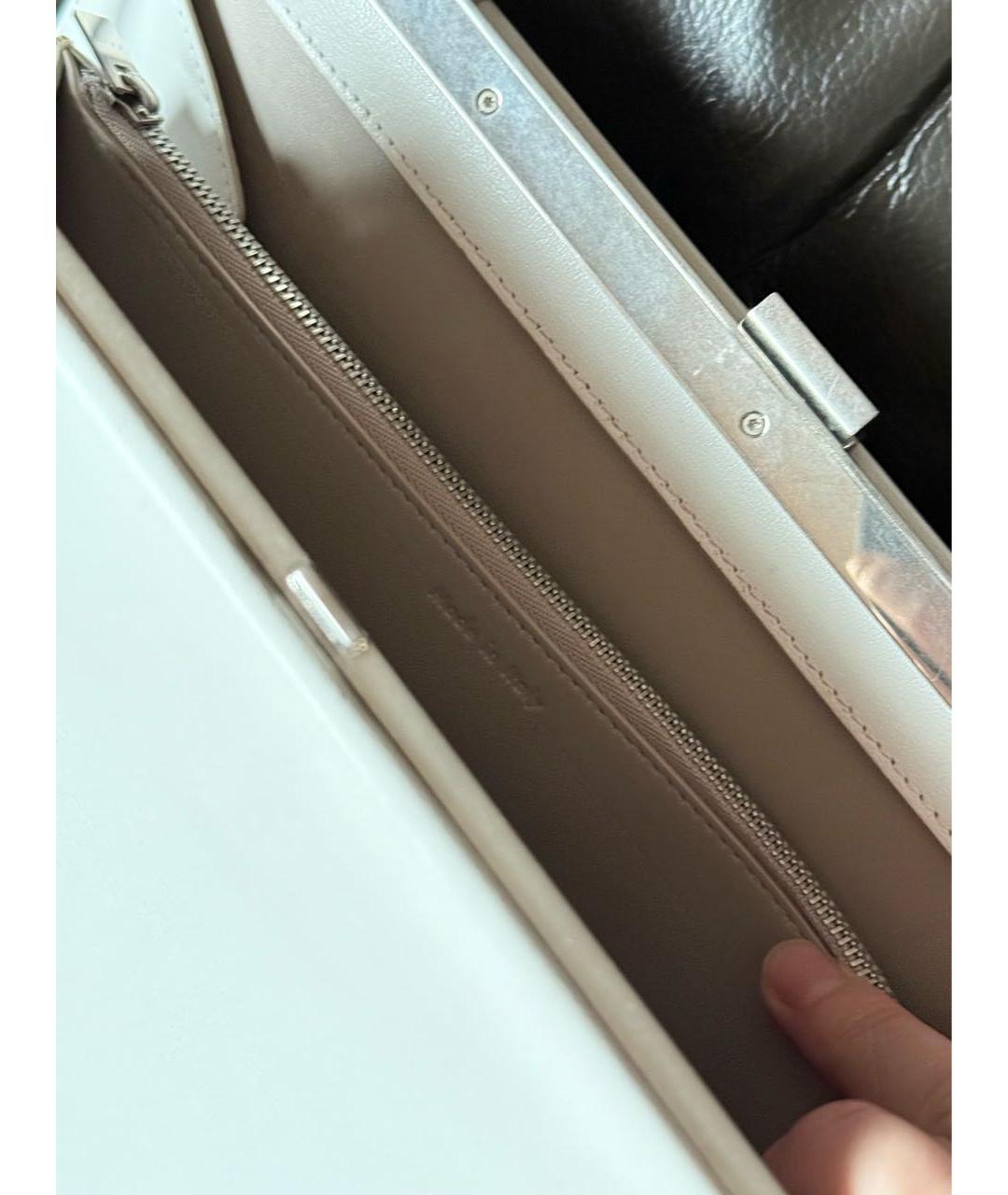 CELINE Белая кожаная сумка с короткими ручками, фото 3