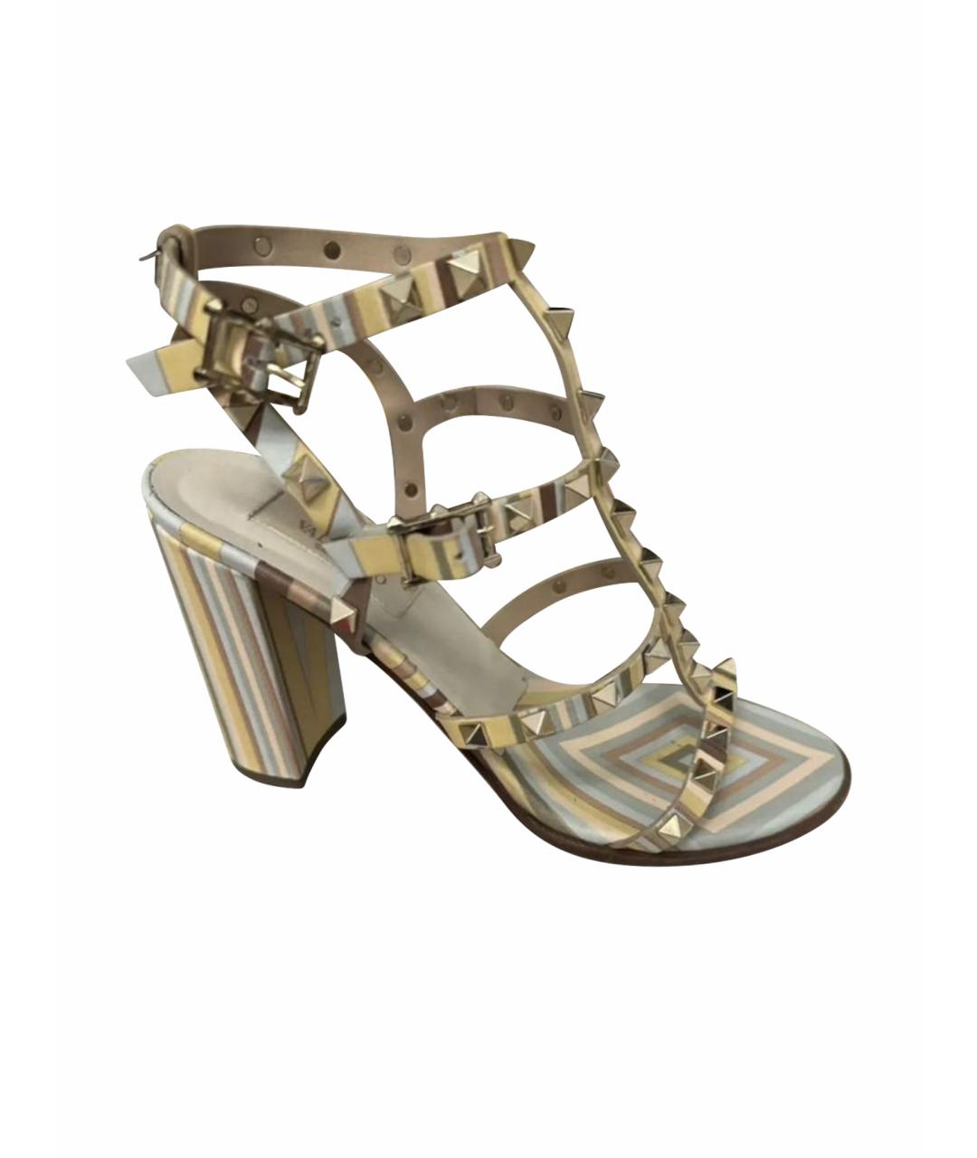 VALENTINO Мульти кожаные босоножки, фото 1