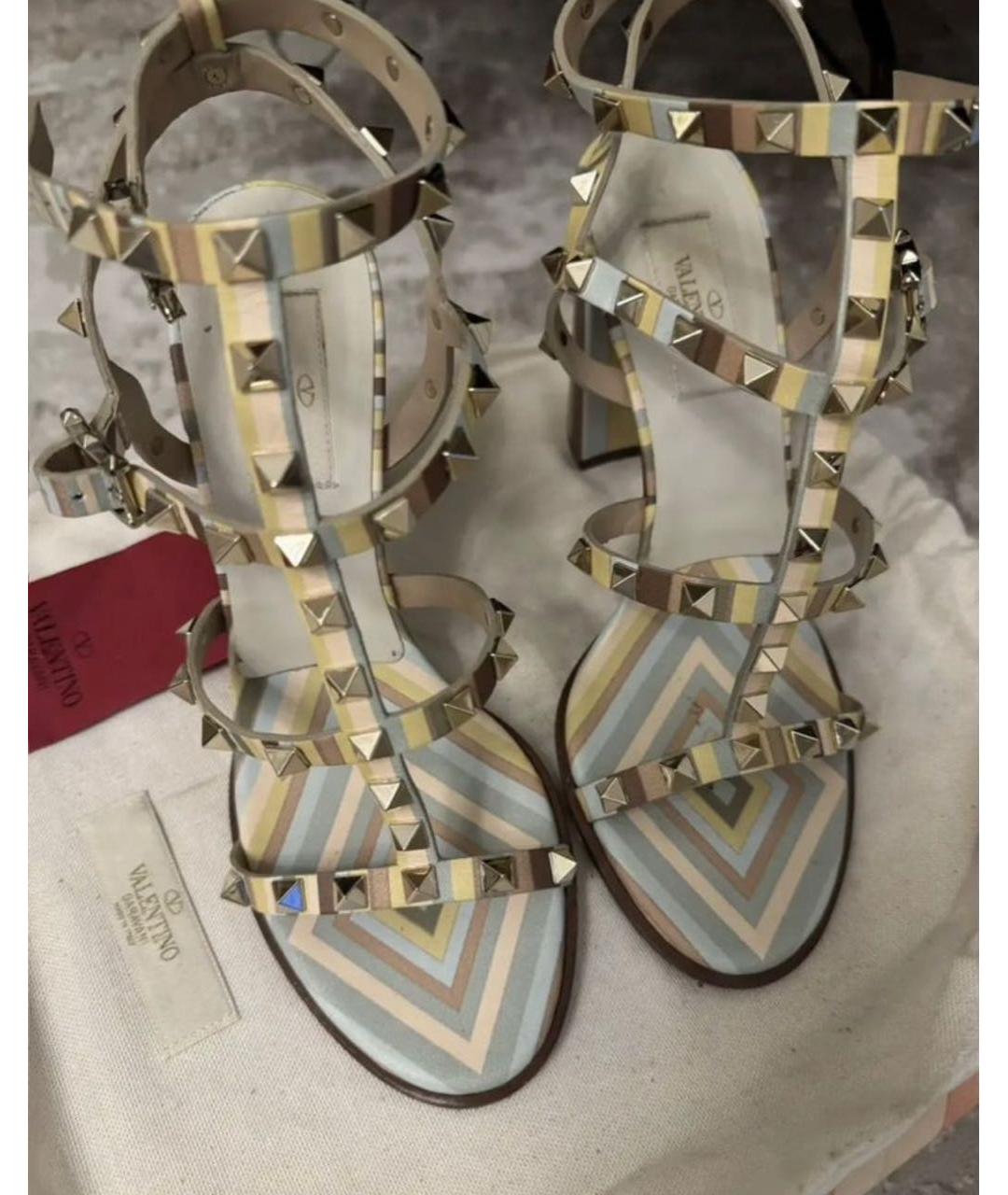 VALENTINO Мульти кожаные босоножки, фото 2