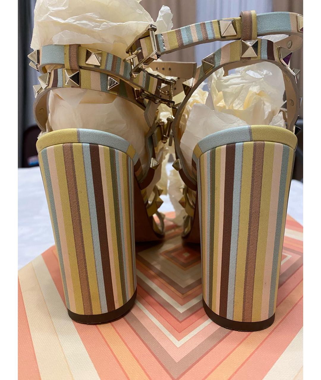 VALENTINO Мульти кожаные босоножки, фото 3