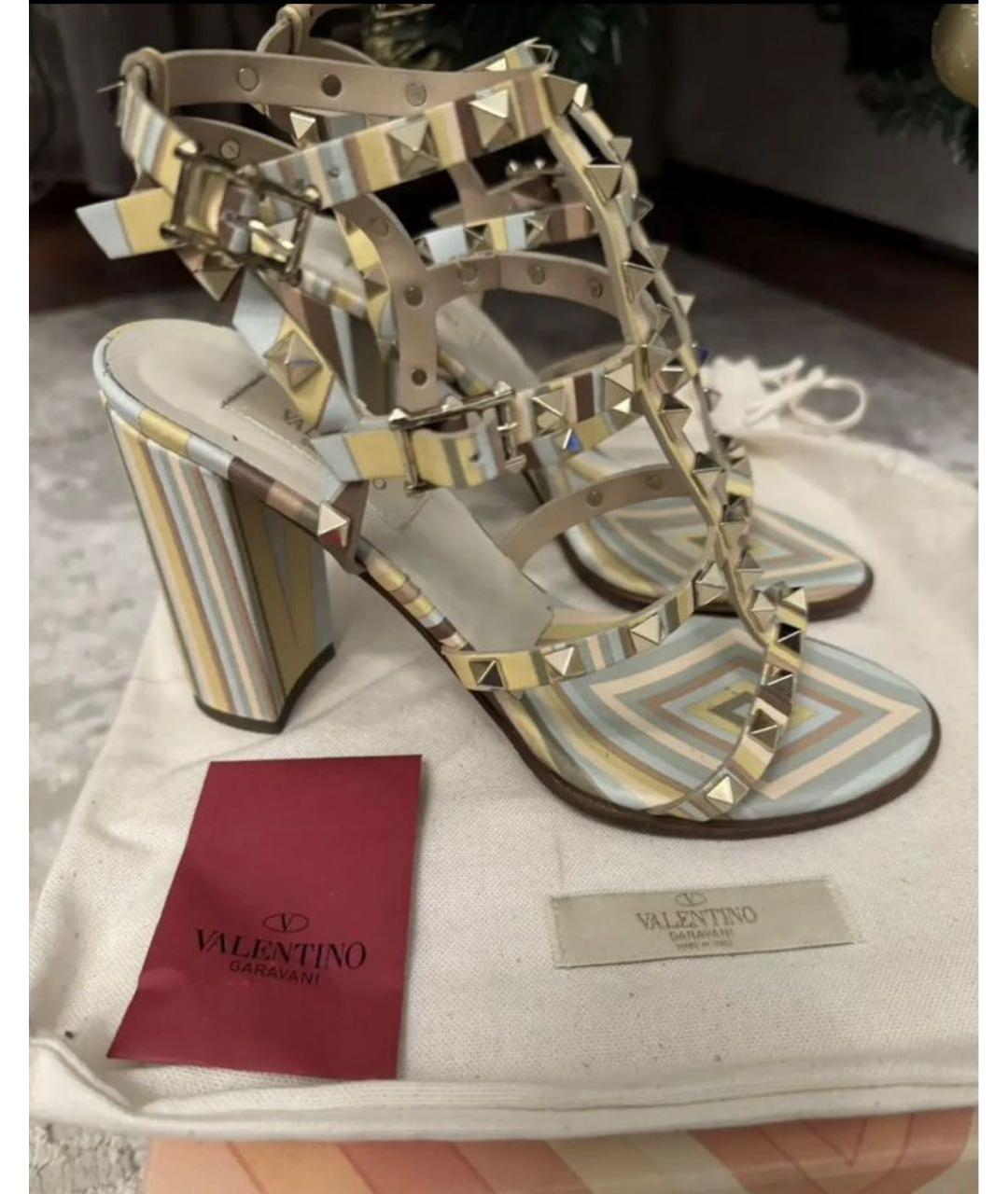 VALENTINO Мульти кожаные босоножки, фото 5