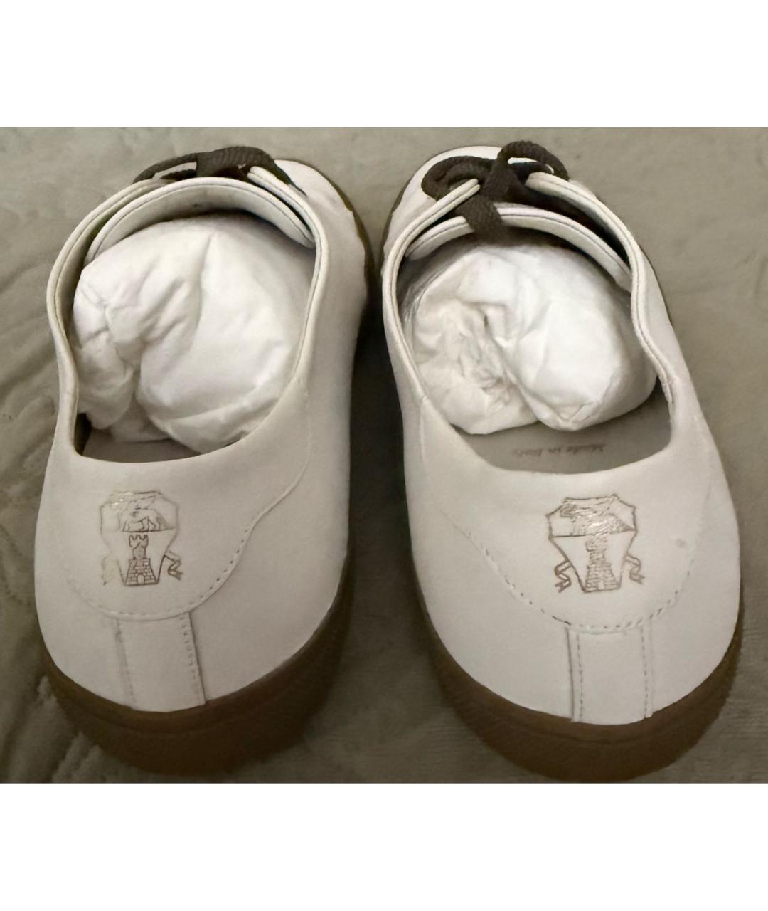 BRUNELLO CUCINELLI Белые кожаные низкие кроссовки / кеды, фото 3