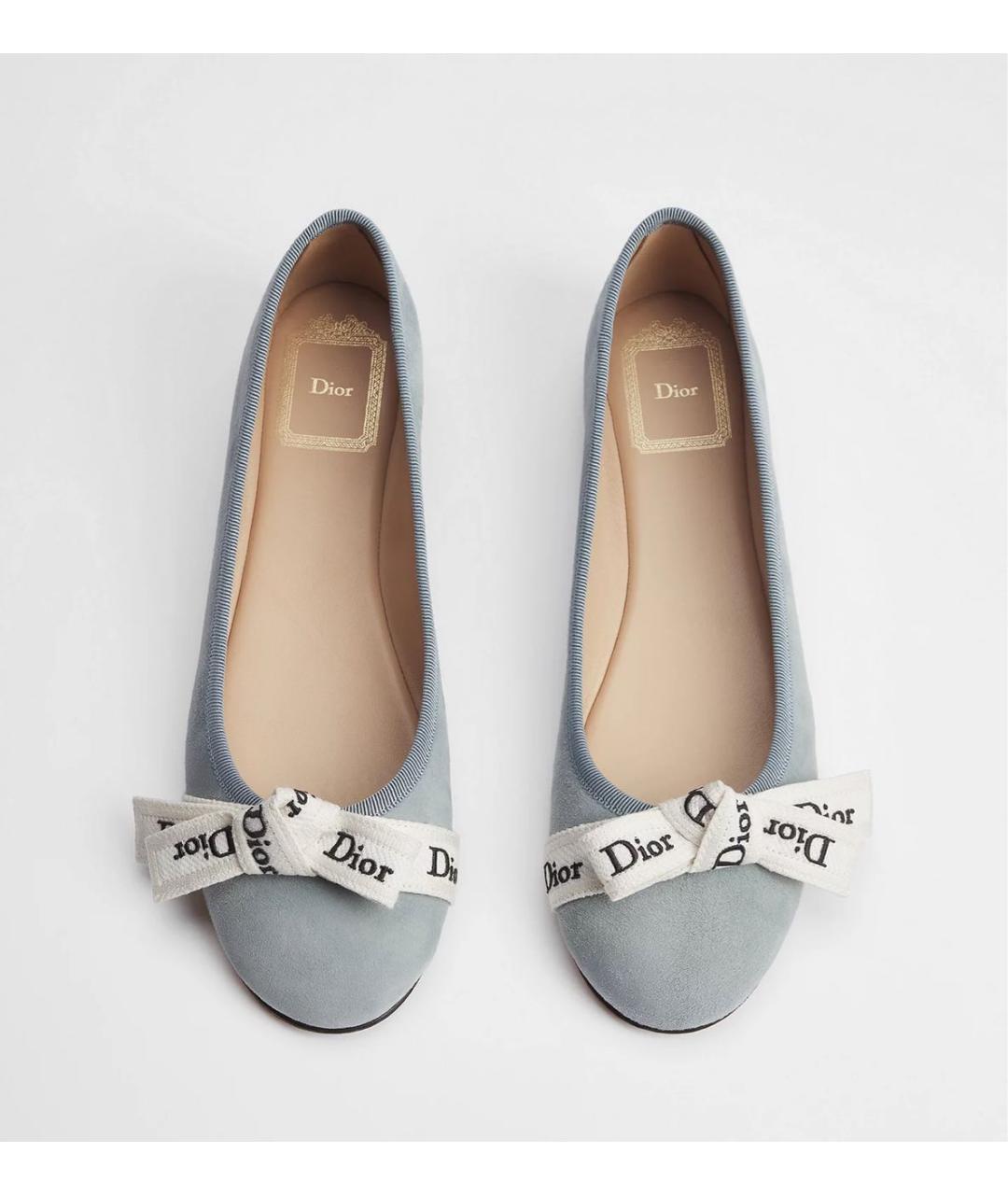 CHRISTIAN DIOR Голубые замшевые балетки, фото 2