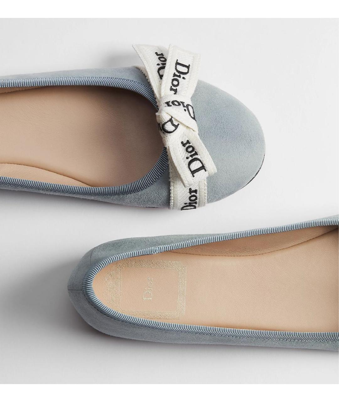 CHRISTIAN DIOR Голубые замшевые балетки, фото 5