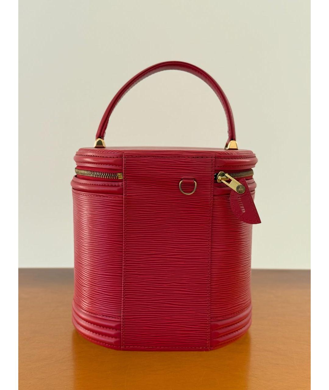 LOUIS VUITTON Красная кожаная сумка с короткими ручками, фото 3