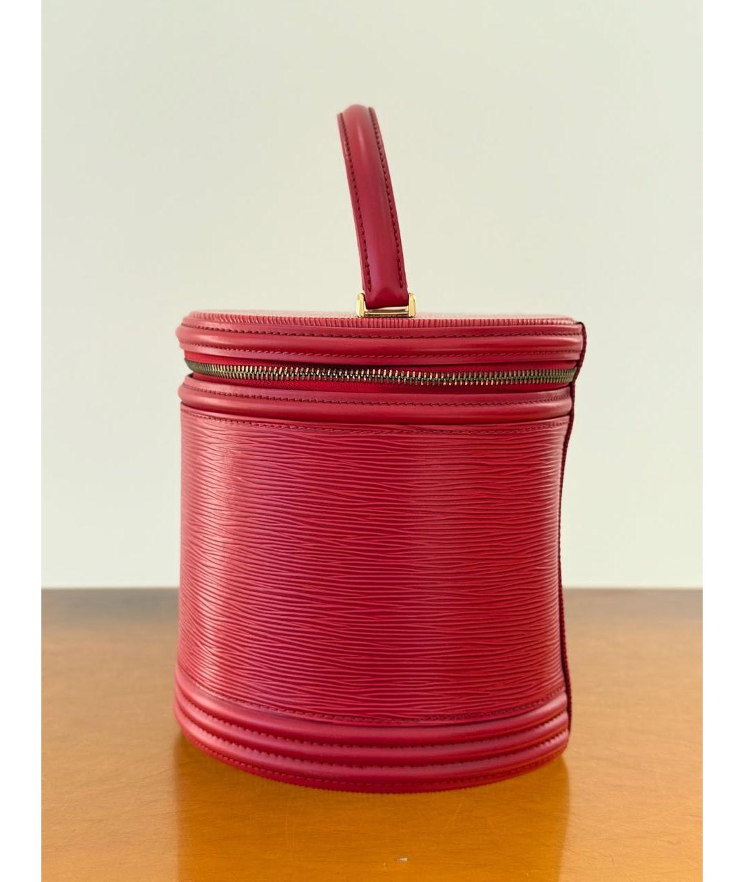 LOUIS VUITTON Красная кожаная сумка с короткими ручками, фото 4