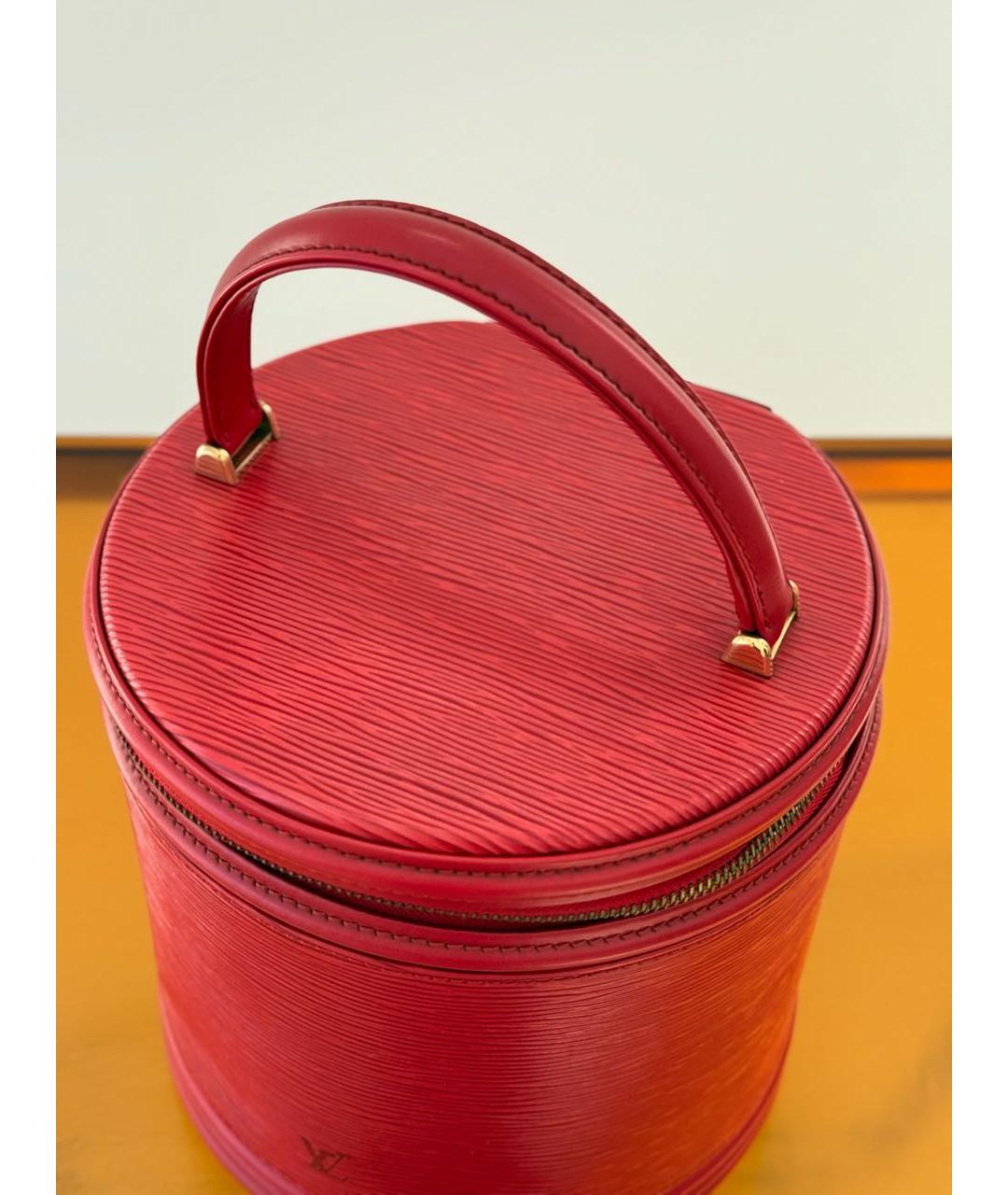 LOUIS VUITTON Красная кожаная сумка с короткими ручками, фото 5