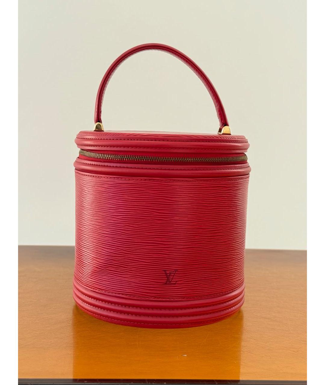 LOUIS VUITTON Красная кожаная сумка с короткими ручками, фото 8