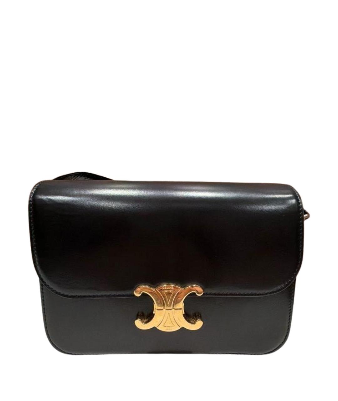 CELINE Черная сумка через плечо из лакированной кожи, фото 1