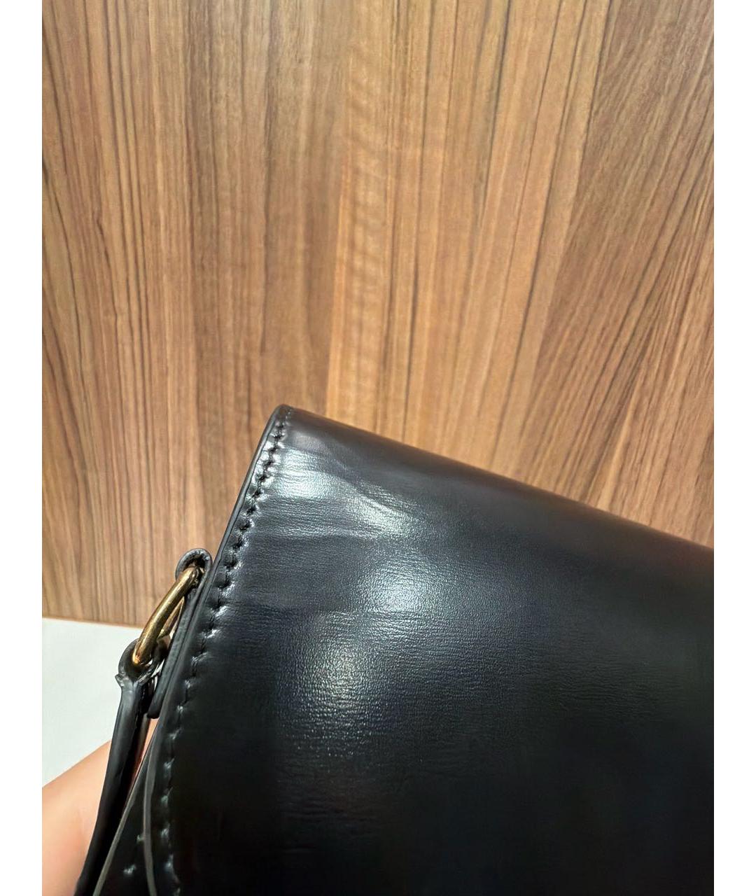 CELINE Черная сумка через плечо из лакированной кожи, фото 5