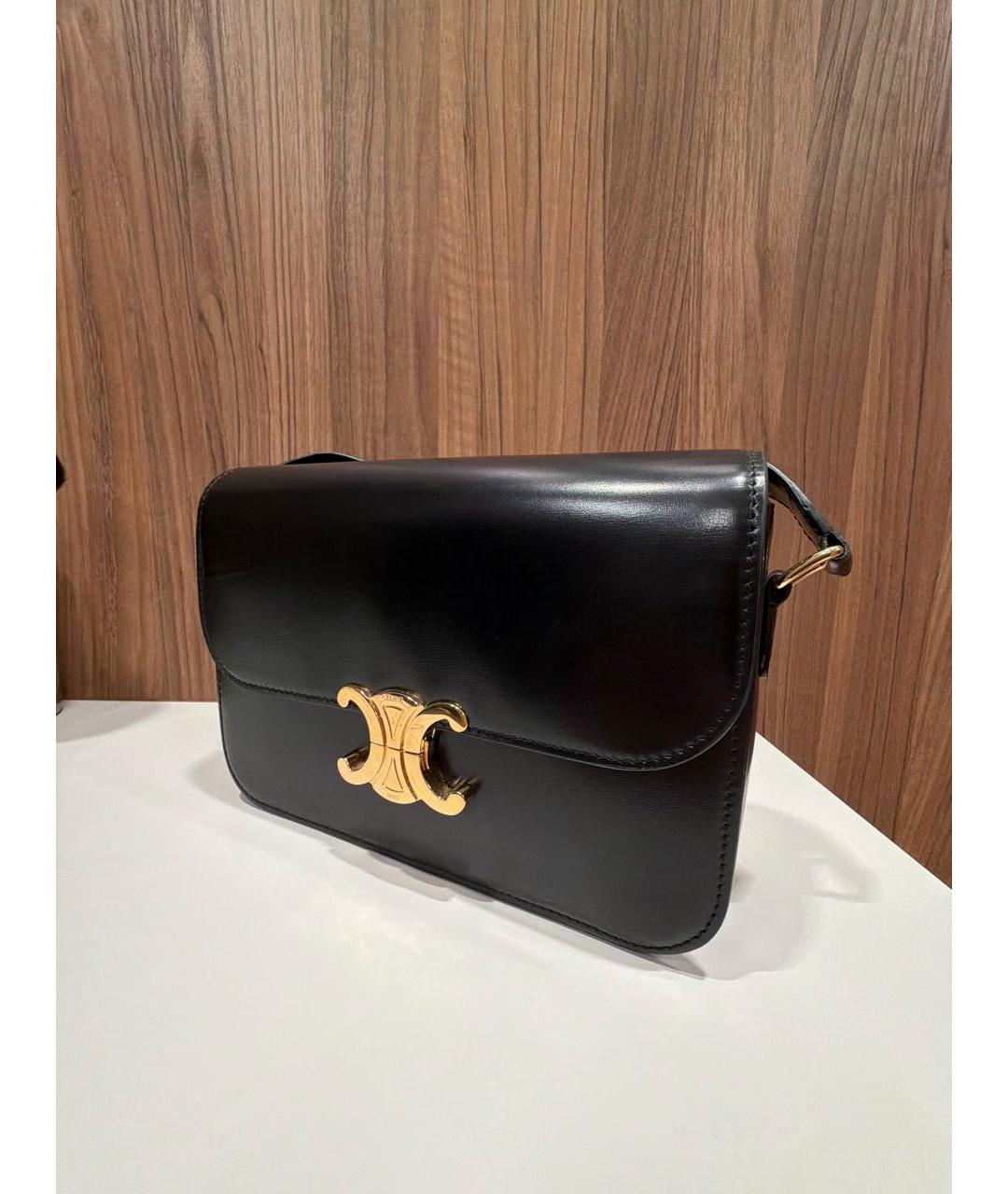 CELINE Черная сумка через плечо из лакированной кожи, фото 2