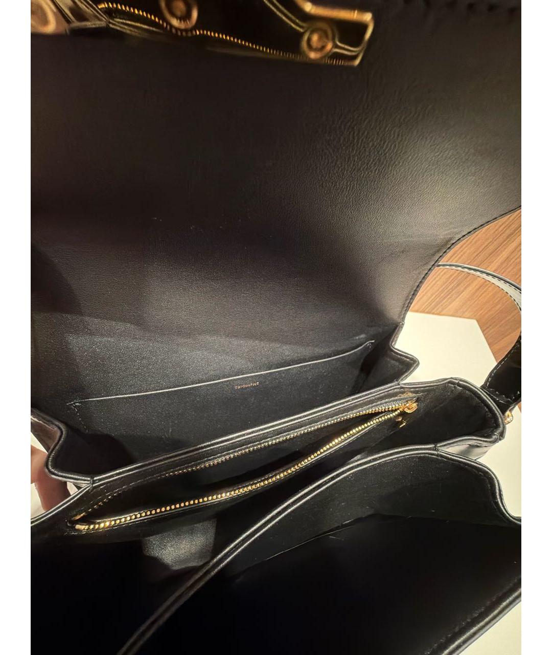 CELINE Черная сумка через плечо из лакированной кожи, фото 4