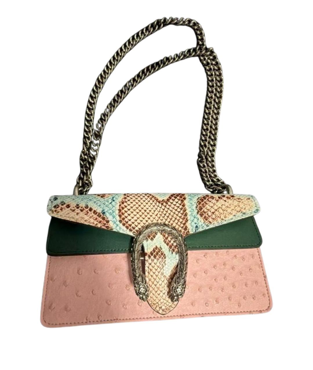 GUCCI Розовая сумка через плечо из экзотической кожи, фото 1