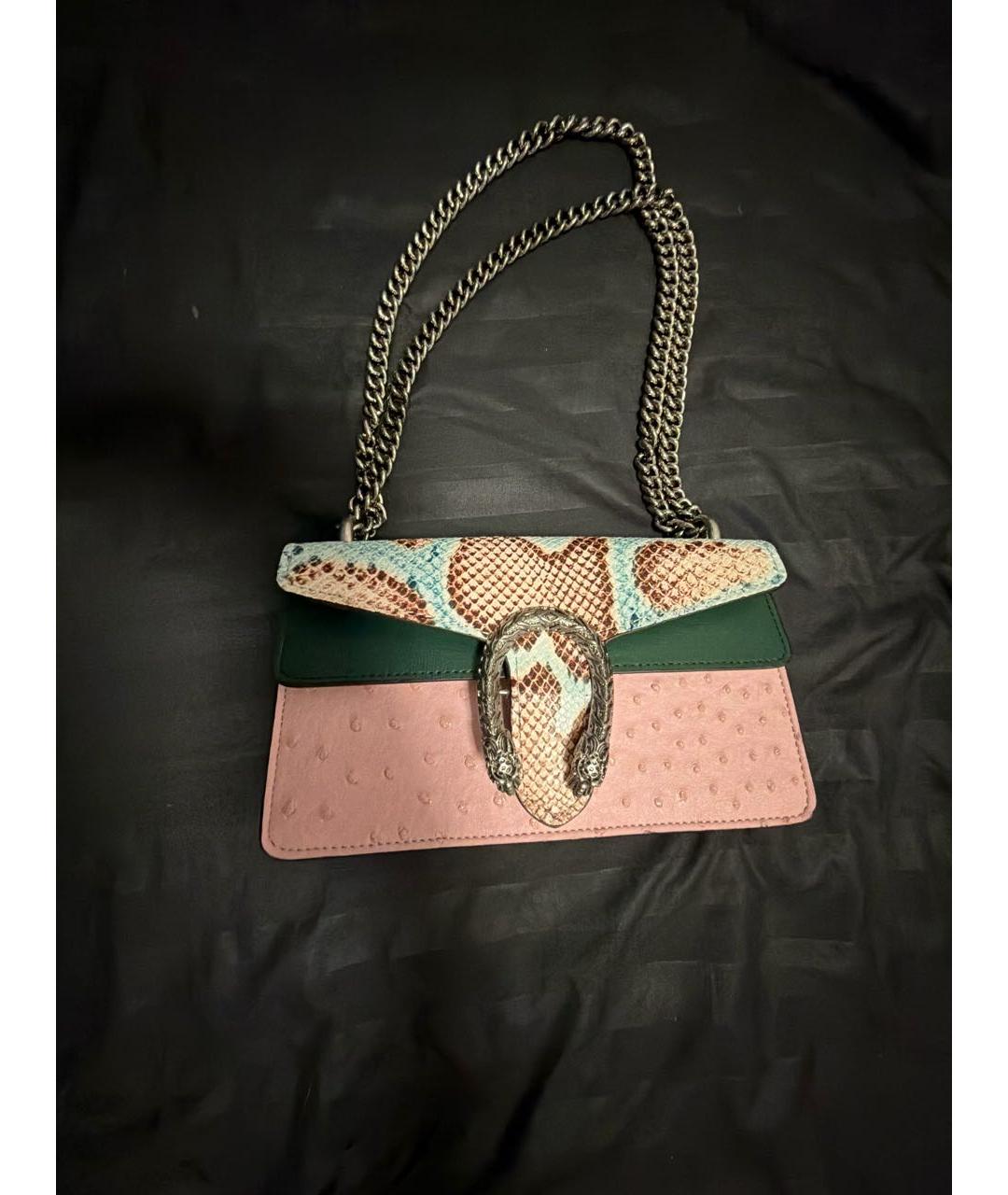 GUCCI Розовая сумка через плечо из экзотической кожи, фото 6