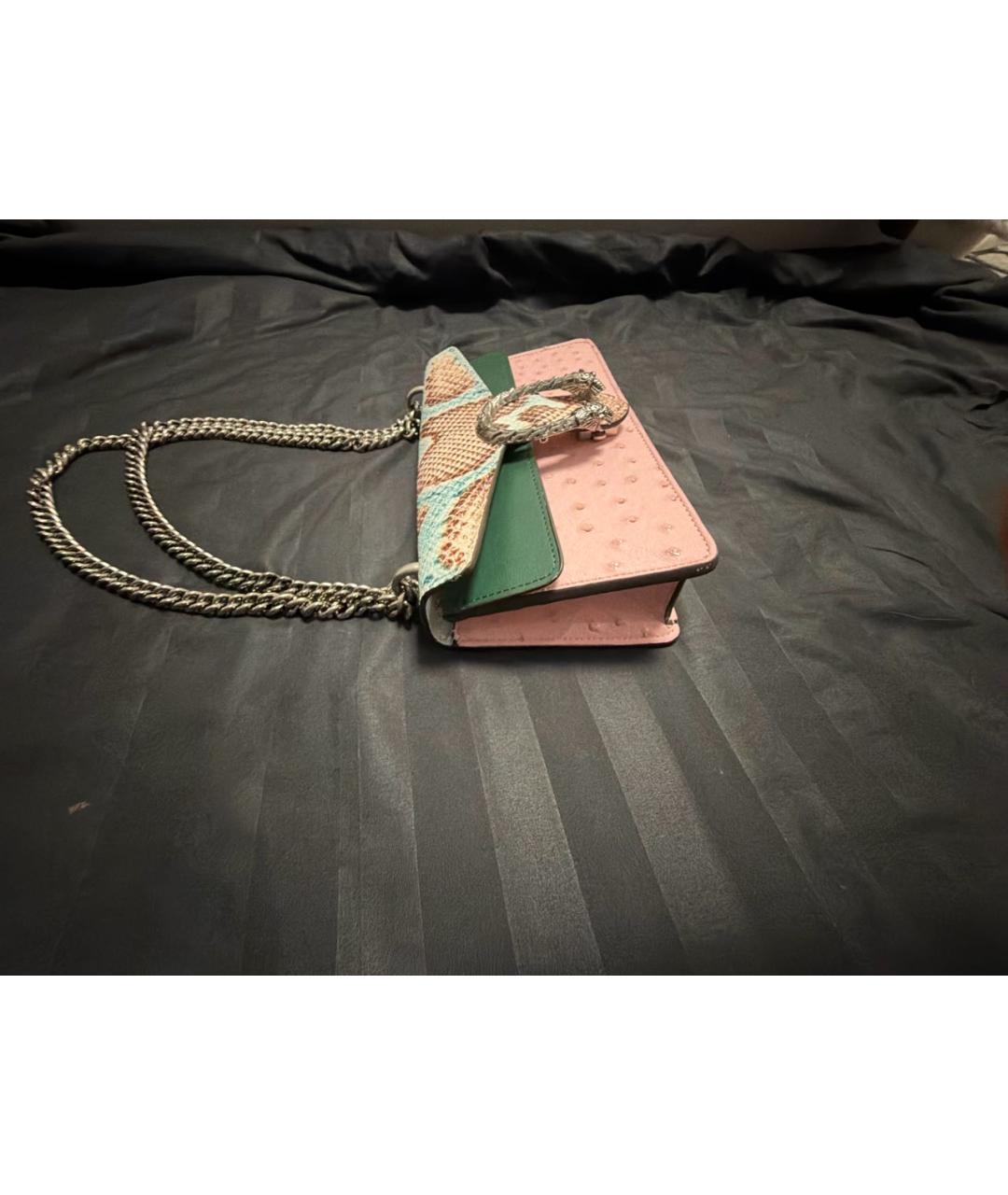 GUCCI Розовая сумка через плечо из экзотической кожи, фото 2