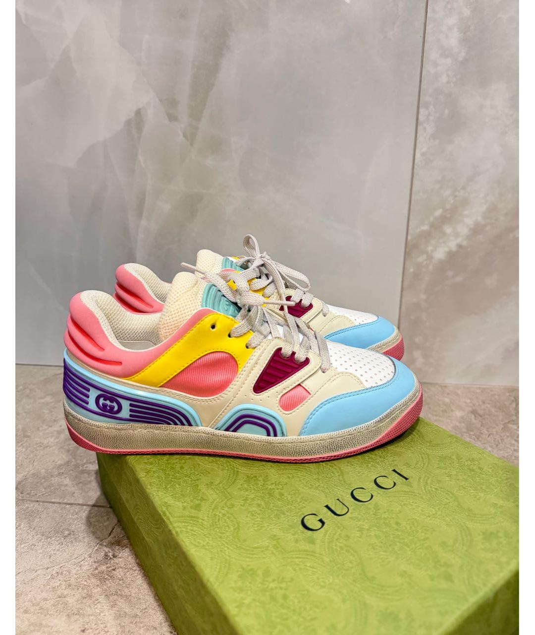 GUCCI Мульти кожаные кеды, фото 7