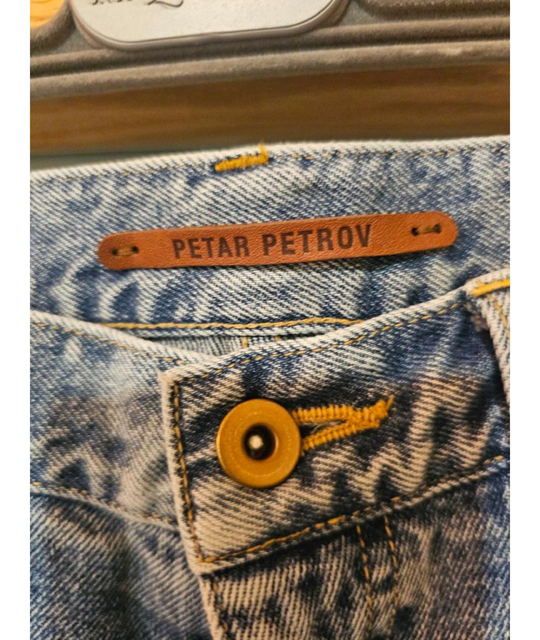 PETAR PETROV Голубые хлопковые джинсы клеш, фото 3