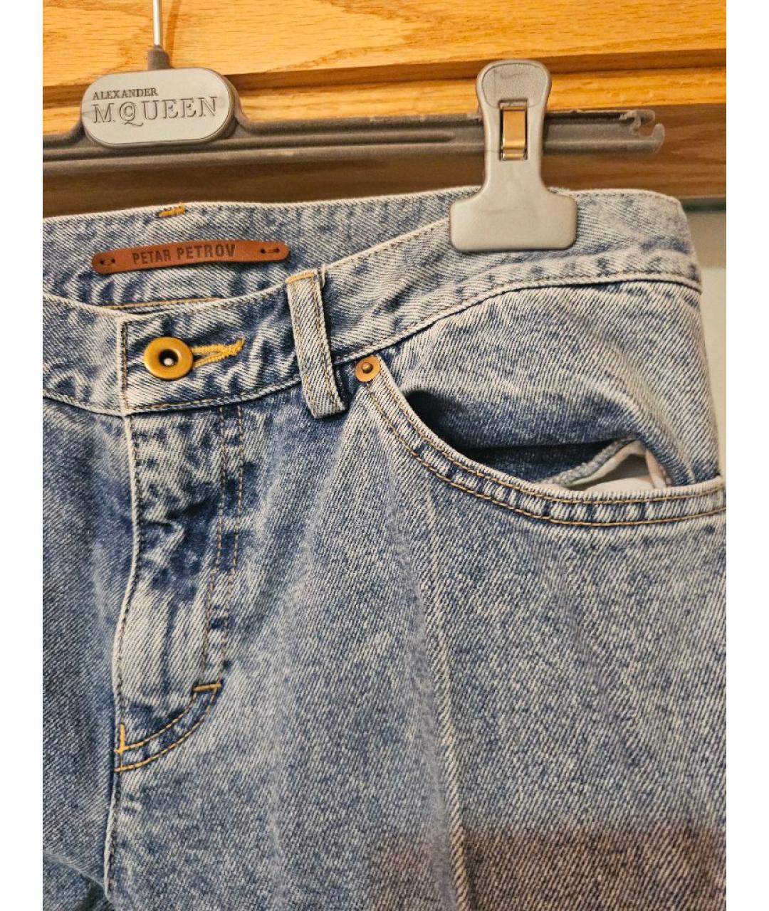PETAR PETROV Голубые хлопковые джинсы клеш, фото 4